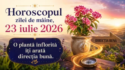 Horoscopul zilei de mâine, 23 iulie 2026. O plantă înflorită îți arată direcția bună