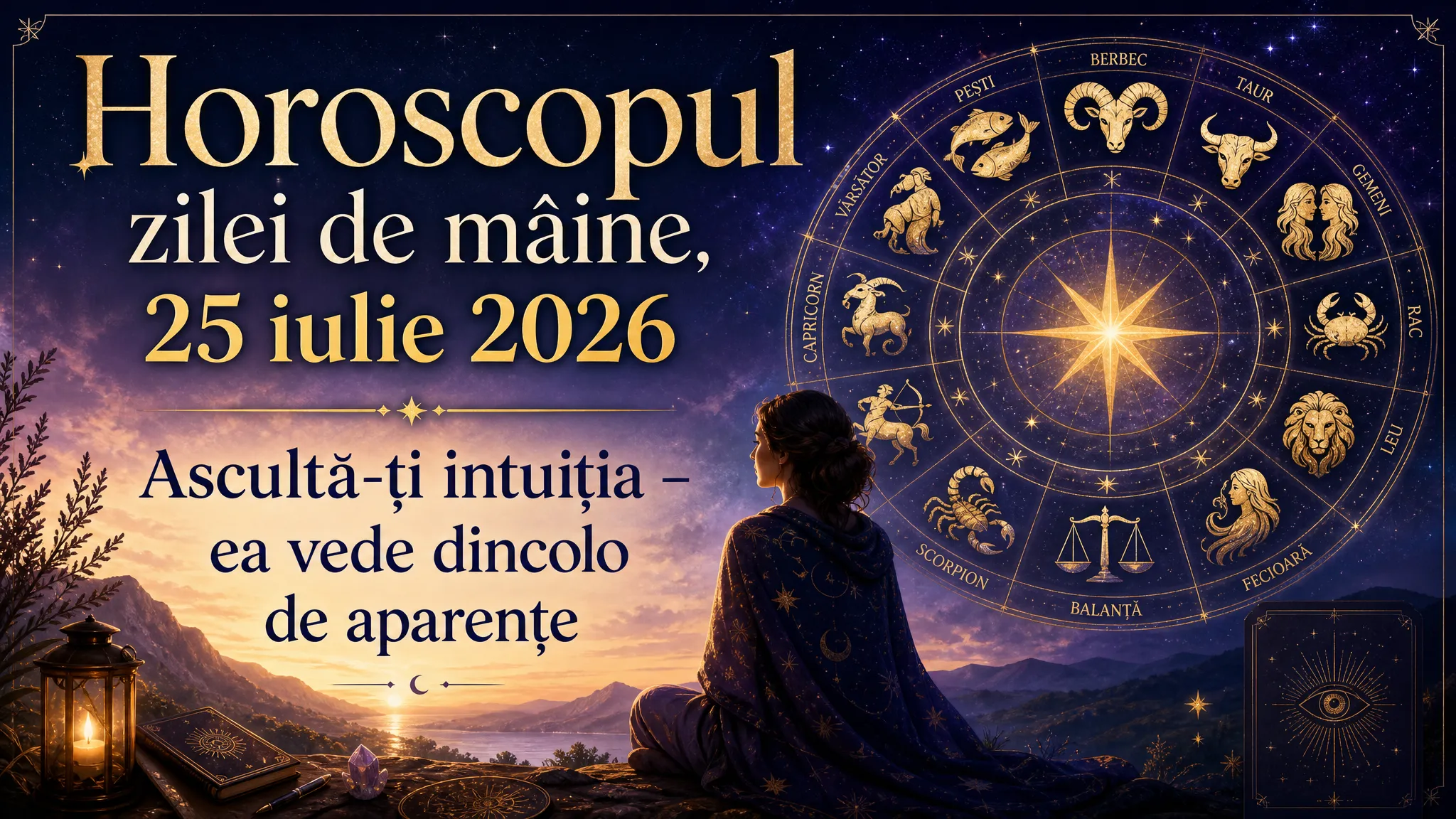 Horoscopul zilei de mâine, 25 iulie 2026. Ascultă-ți intuiția – ea vede dincolo de aparențe