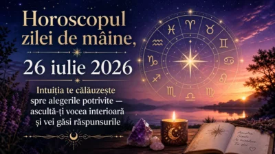 Horoscopul zilei de mâine, 26 iulie 2026. Intuiția te călăuzește spre alegerile potrivite — ascultă-ți vocea interioară și vei găsi răspunsurile