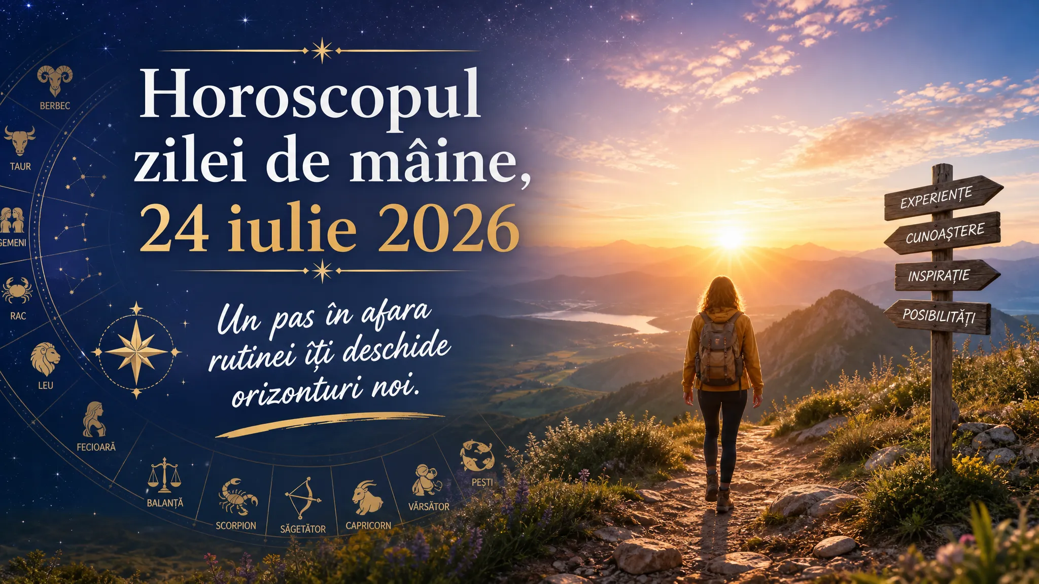 Horoscopul zilei de mâine, 24 iulie 2026. Un pas în afara rutinei îți deschide orizonturi noi