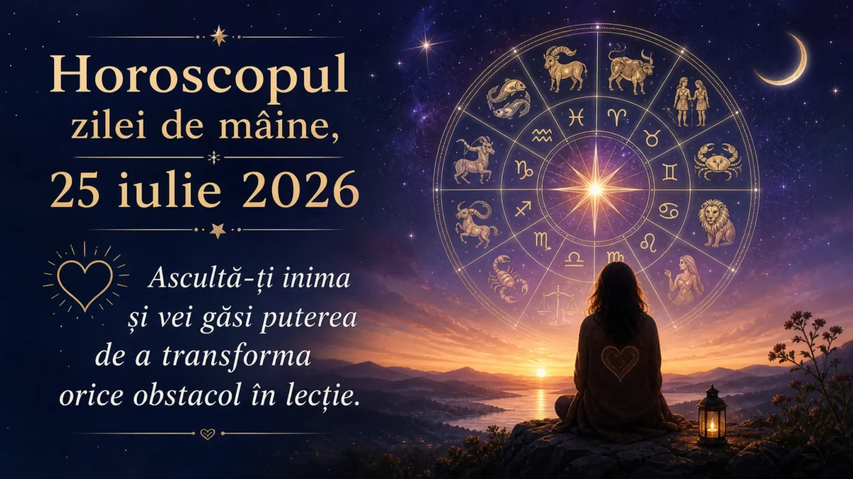 Horoscopul zilei de mâine, 25 iulie 2026. Ascultă-ți inima și vei găsi puterea de a transforma orice obstacol în lecție