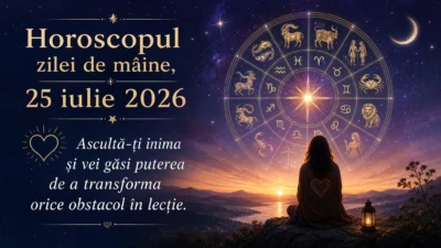 Horoscopul zilei de mâine, 25 iulie 2026. Ascultă-ți inima și vei găsi puterea de a transforma orice obstacol în lecție