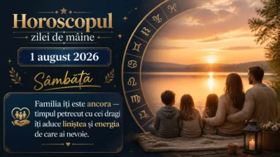 Horoscopul zilei de mâine, 1 august 2026. Sâmbătă, familia îți este ancora — timpul petrecut cu cei dragi îți aduce liniștea și energia de care ai nevoie