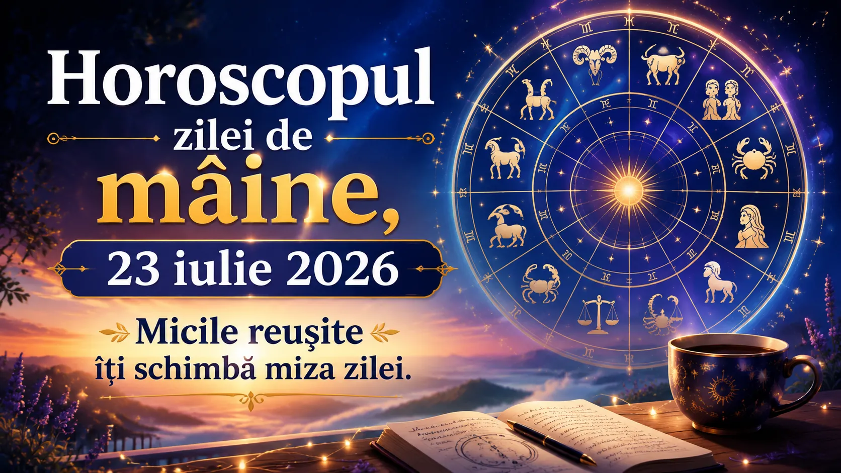 Horoscopul zilei de mâine, 23 iulie 2026. Micile reușite îți schimbă miza zilei