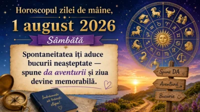 Horoscopul zilei de mâine, 1 august 2026. Sâmbătă, spontaneitatea îți aduce bucurii neașteptate — spune da aventurii și ziua devine memorabilă
