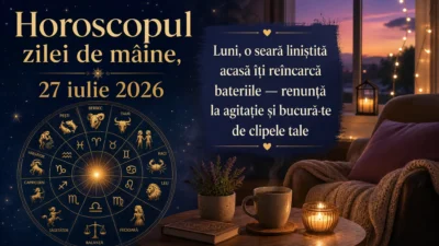 Horoscopul zilei de mâine, 27 iulie 2026. Luni, o seară liniștită acasă îți reîncarcă bateriile — renunță la agitație și bucură-te de clipele tale