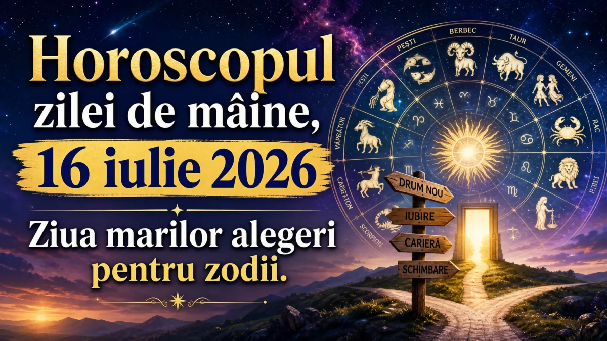 Horoscopul zilei de mâine, 16 iulie 2026. Ziua marilor alegeri pentru zodii