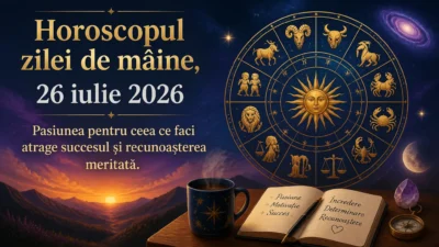 Horoscopul zilei de mâine, 26 iulie 2026. Pasiunea pentru ceea ce faci atrage succesul și recunoașterea meritată