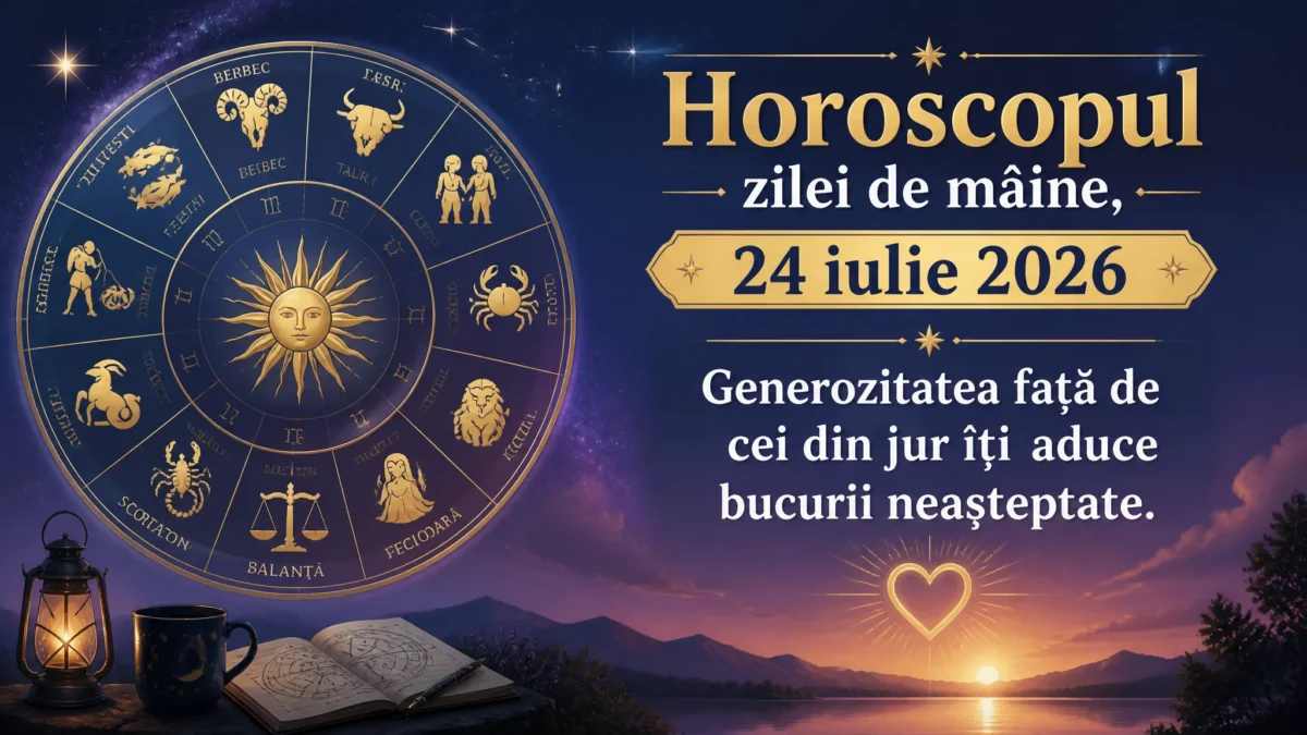 Horoscopul zilei de mâine, 24 iulie 2026. Generozitatea față de cei din jur îți aduce bucurii neașteptate