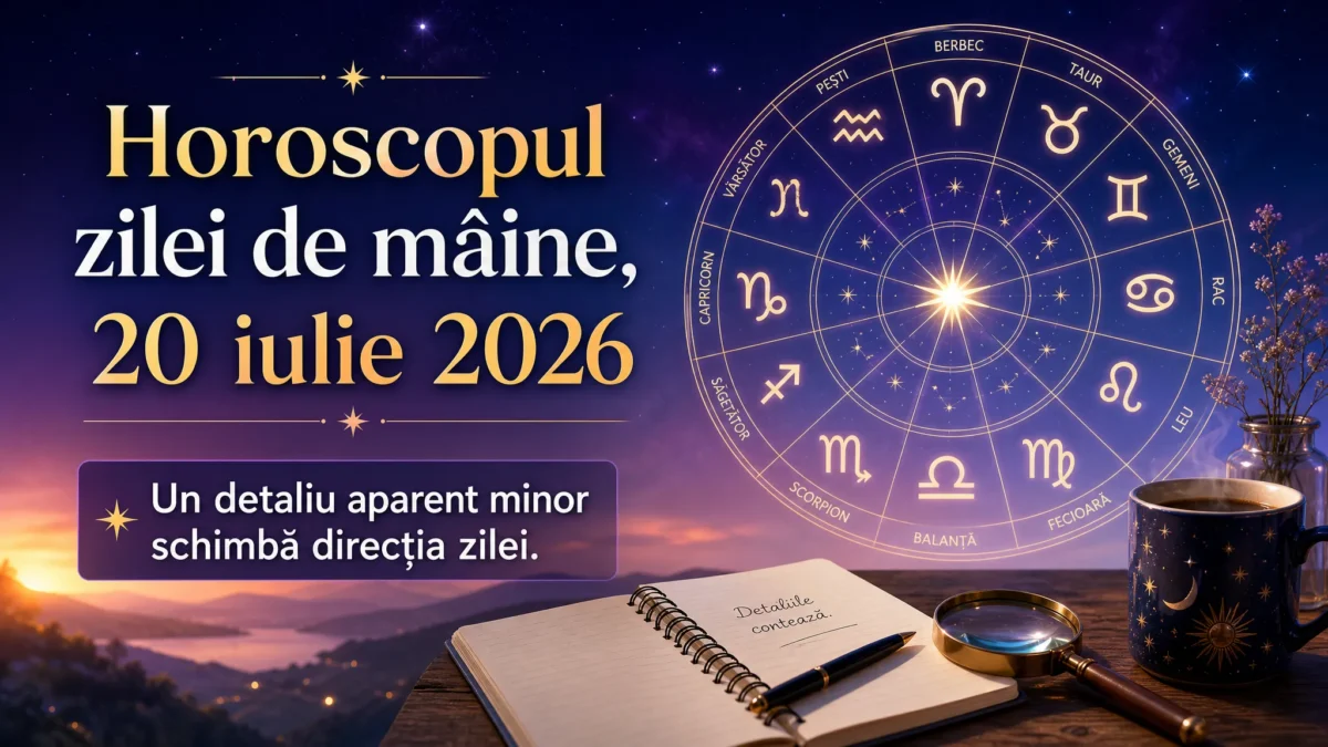 Horoscopul zilei de mâine, 20 iulie 2026. Un detaliu aparent minor schimbă direcția zilei