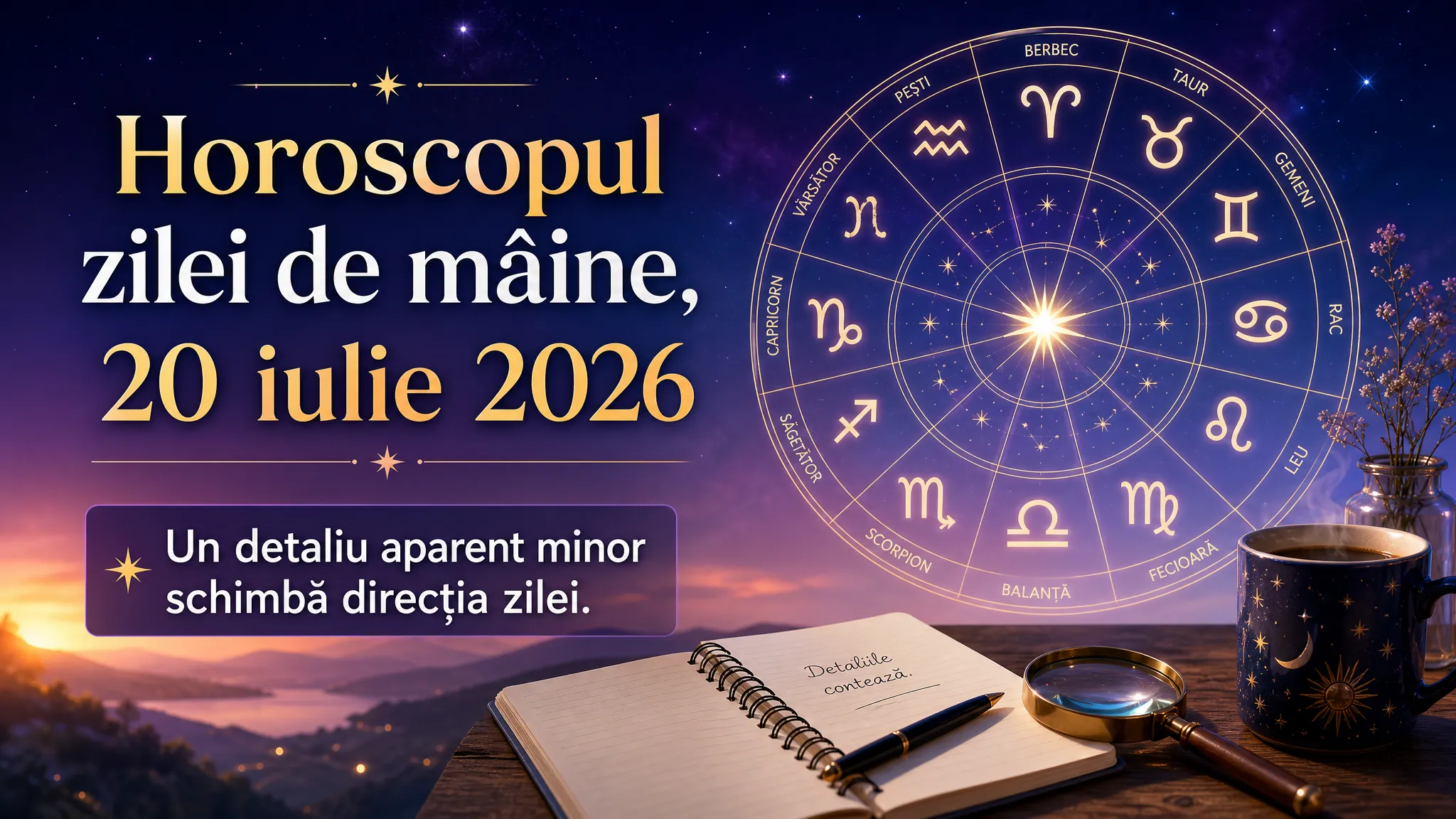 Horoscopul zilei de mâine, 20 iulie 2026. Un detaliu aparent minor schimbă direcția zilei