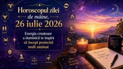 Horoscopul zilei de mâine, 26 iulie 2026. Energia creatoare a duminicii te inspiră să începi proiectul mult amânat