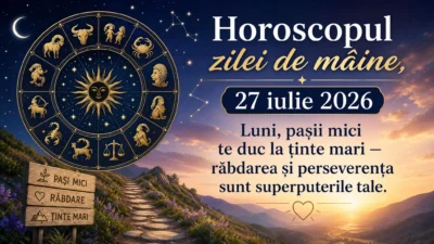 Horoscopul zilei de mâine, 27 iulie 2026. Luni, pașii mici te duc la ținte mari — răbdarea și perseverența sunt superputerile tale