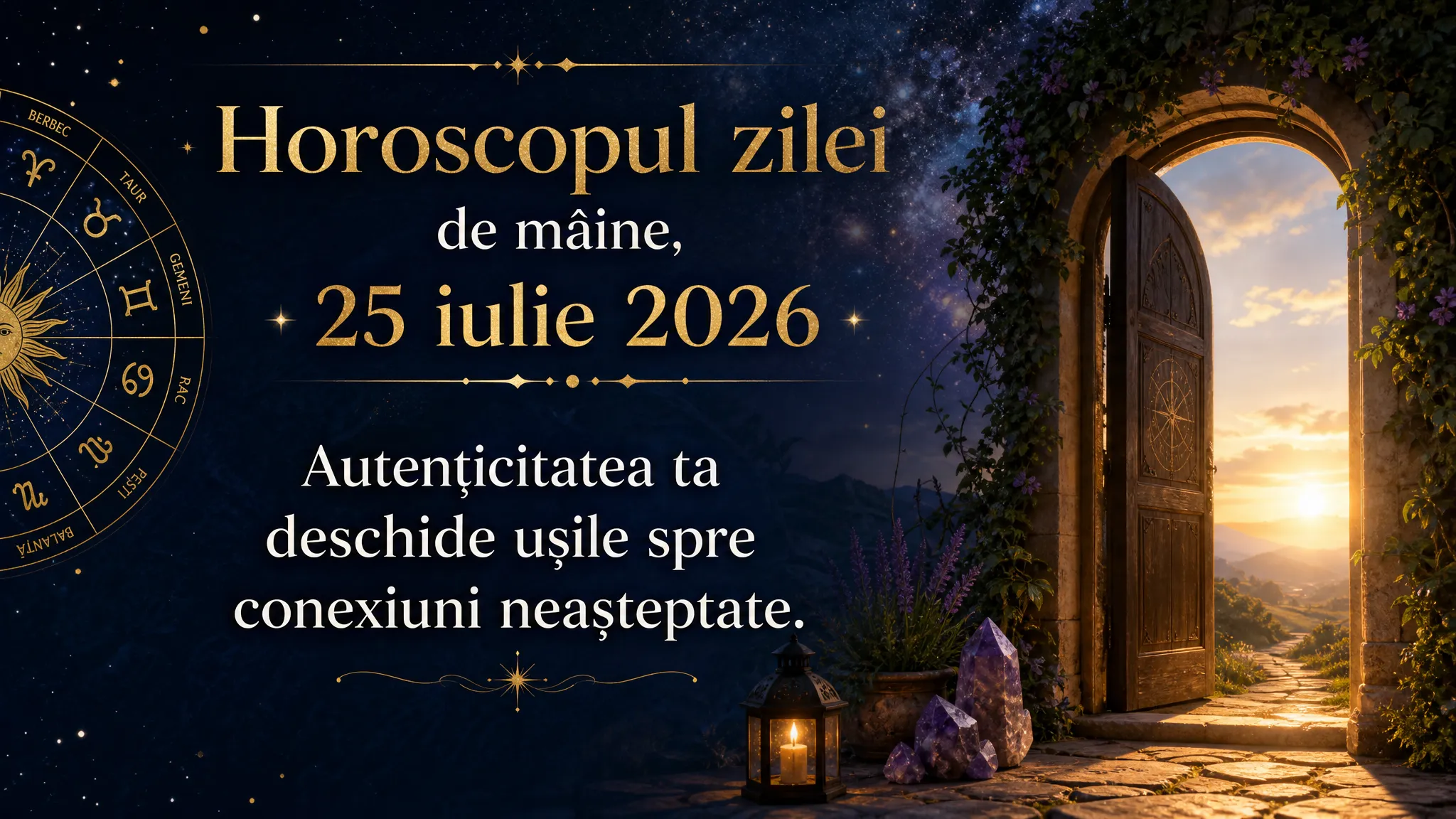 Horoscopul zilei de mâine, 25 iulie 2026. Autenticitatea ta deschide ușile spre conexiuni neașteptate