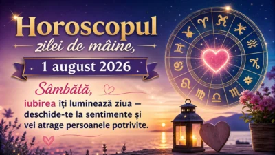 Horoscopul zilei de mâine, 1 august 2026. Sâmbătă, iubirea îți luminează ziua — deschide-te la sentimente și vei atrage persoanele potrivite