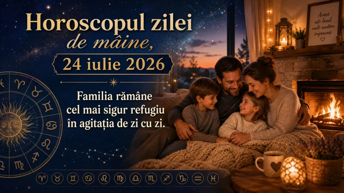 Horoscopul zilei de mâine, 24 iulie 2026. Familia rămâne cel mai sigur refugiu în agitația de zi cu zi