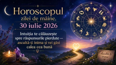 Horoscopul zilei de mâine, 30 iulie 2026. Intuiția te călăuzește spre răspunsurile pierdute — ascultă-ți inima și vei găsi calea cea bună