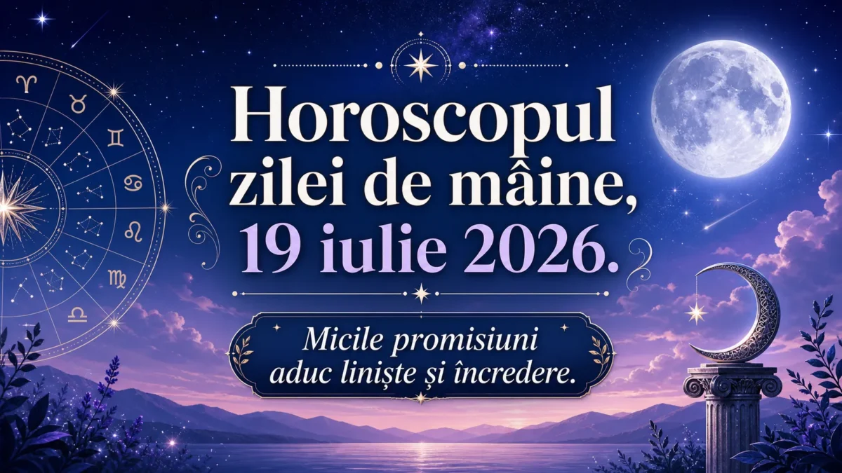 Horoscopul zilei de mâine, 19 iulie 2026. Micile promisiuni aduc liniște și încredere