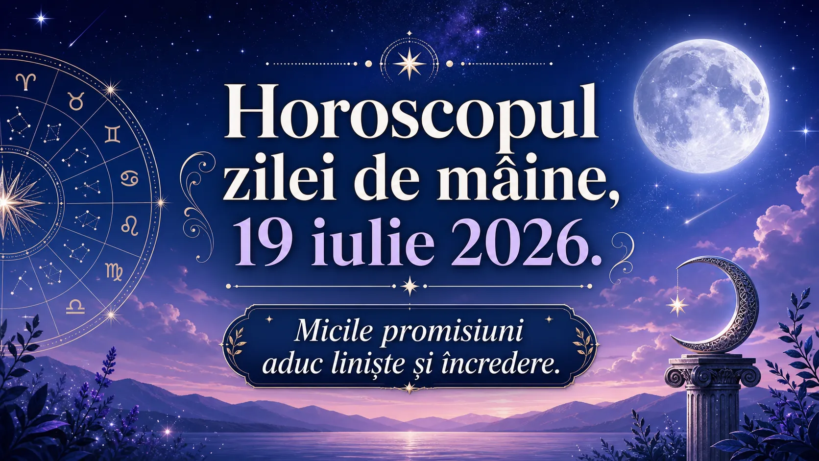 Horoscopul zilei de mâine, 19 iulie 2026. Micile promisiuni aduc liniște și încredere