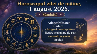 Horoscopul zilei de mâine, 1 august 2026. Sâmbătă, adaptabilitatea îți aduce câștiguri neașteptate — fiecare schimbare de plan ascunde o șansă în plus
