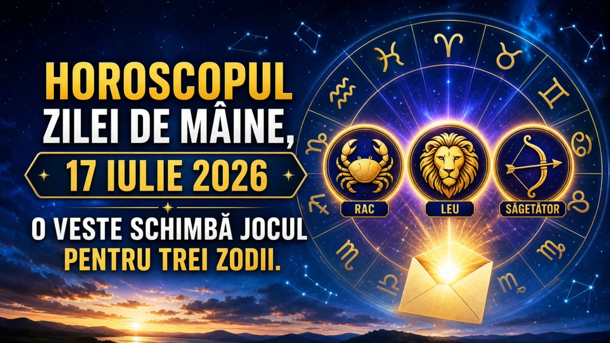 Horoscopul zilei de mâine, 17 iulie 2026. O veste schimbă jocul pentru trei zodii