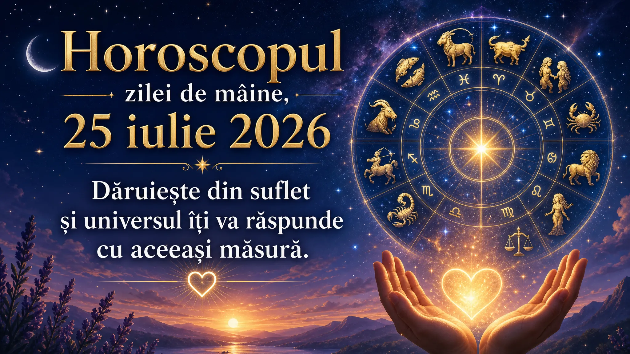 Horoscopul zilei de mâine, 25 iulie 2026. Dăruiește din suflet și universul îți va răspunde cu aceeași măsură