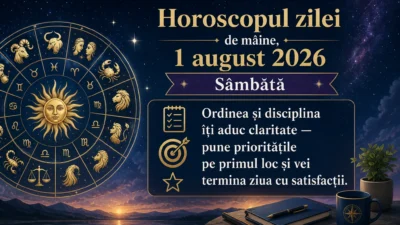 Horoscopul zilei de mâine, 1 august 2026. Sâmbătă, ordinea și disciplina îți aduc claritate — pune prioritățile pe primul loc și vei termina ziua cu satisfacții