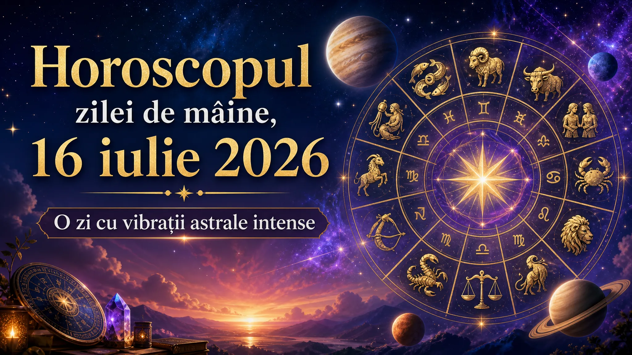Horoscopul zilei de mâine, 16 iulie 2026. O zi cu vibrații astrale intense