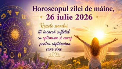 Horoscopul zilei de mâine, 26 iulie 2026. Razele soarelui îți încarcă sufletul cu optimism și curaj pentru săptămâna care vine