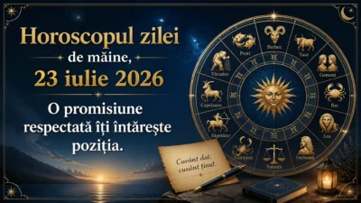 Horoscopul zilei de mâine, 23 iulie 2026. O promisiune respectată îți întărește poziția