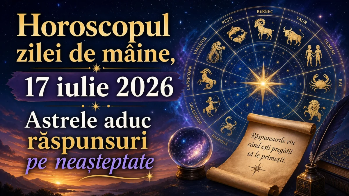 Horoscopul zilei de mâine, 17 iulie 2026. Astrele aduc răspunsuri pe neașteptate