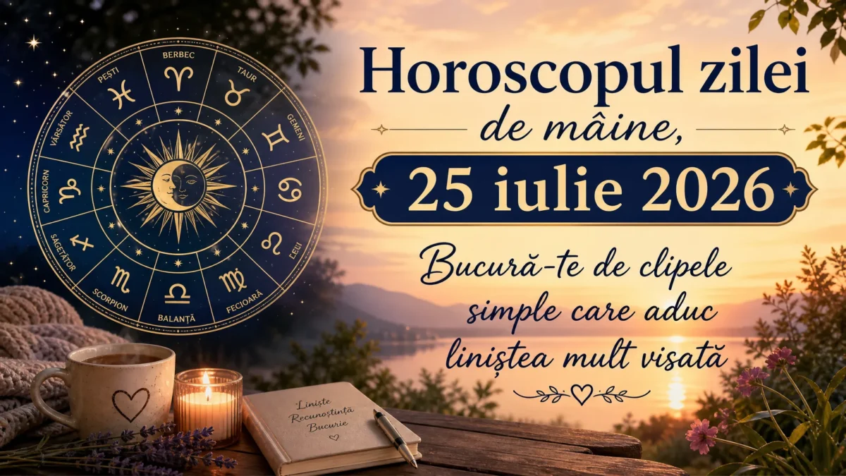 Horoscopul zilei de mâine, 25 iulie 2026. Bucură-te de clipele simple care aduc liniștea mult visată