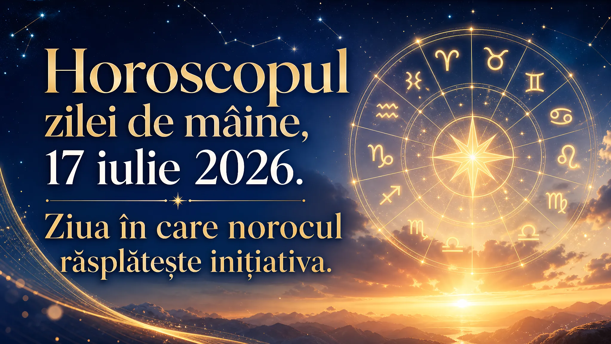Horoscopul zilei de mâine, 17 iulie 2026. Ziua în care norocul răsplătește inițiativa