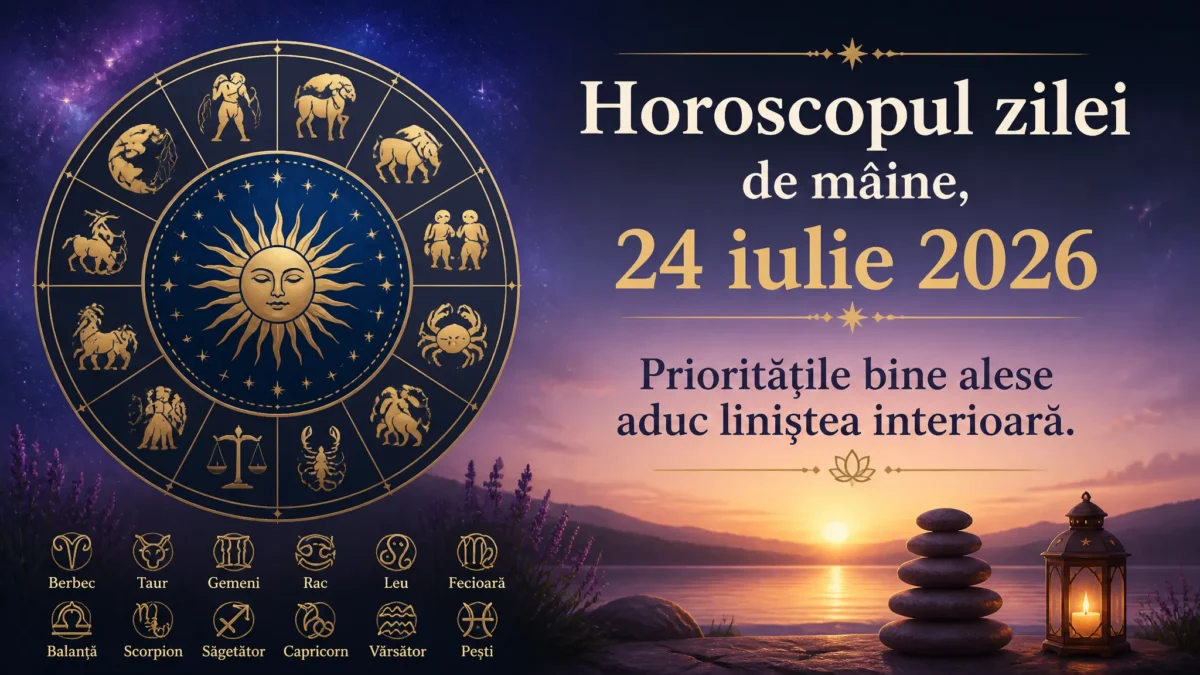 Horoscopul zilei de mâine, 24 iulie 2026. Prioritățile bine alese aduc liniștea interioară