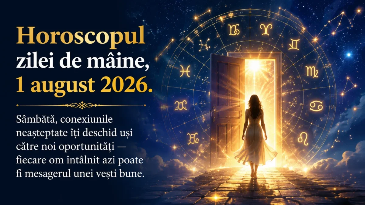 Horoscopul zilei de mâine, 1 august 2026. Sâmbătă, conexiunile neașteptate îți deschid uși către noi oportunități — fiecare om întâlnit azi poate fi mesagerul unei vești bune