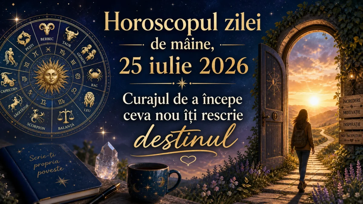 Horoscopul zilei de mâine, 25 iulie 2026. Curajul de a începe ceva nou îți rescrie destinul