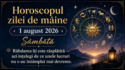 Horoscopul zilei de mâine, 1 august 2026. Sâmbătă, răbdarea îți este răsplătită — azi înțelegi de ce unele lucruri nu s-au întâmplat mai devreme.