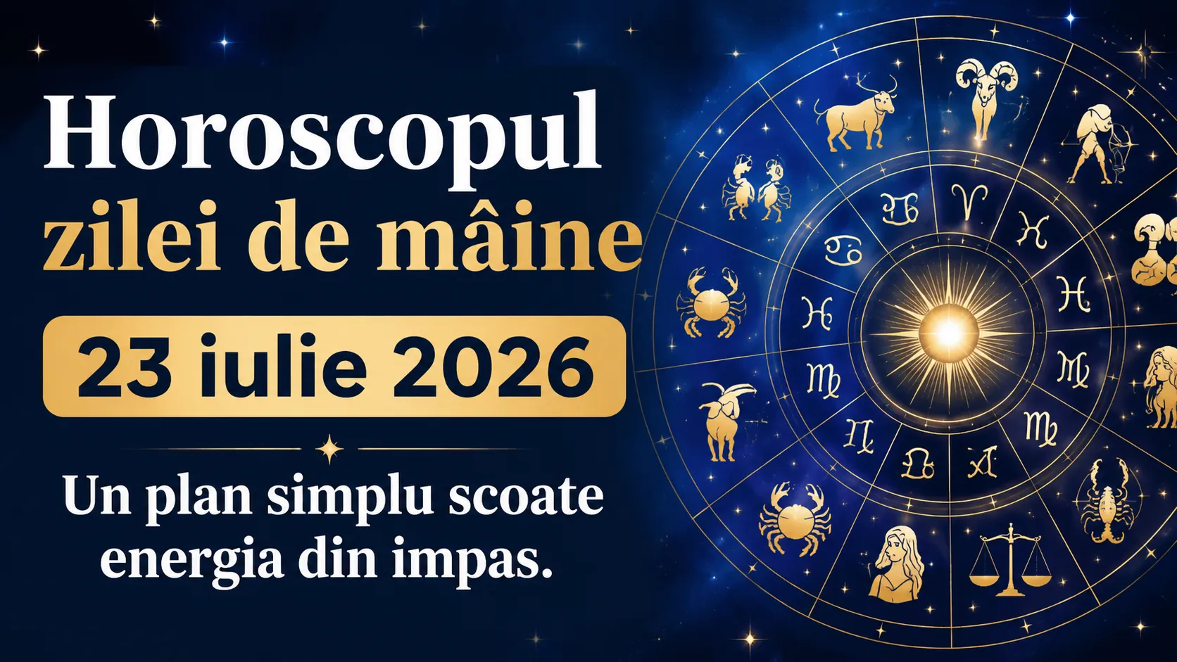 Horoscopul zilei de mâine, 23 iulie 2026. Un plan simplu scoate energia din impas