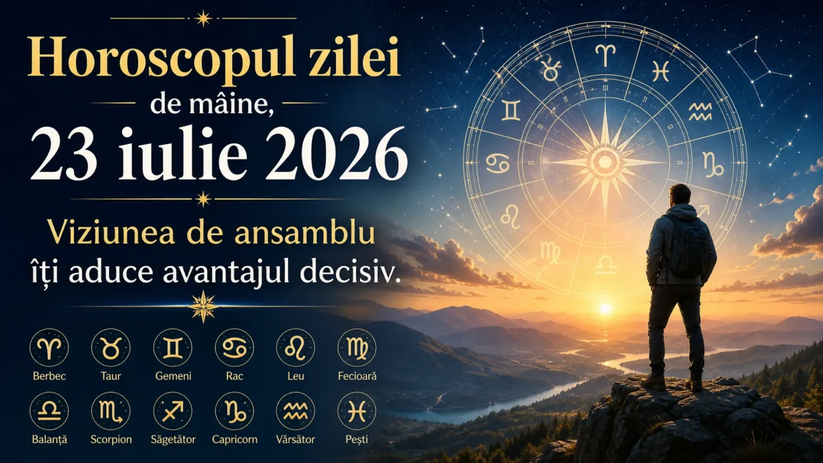 Horoscopul zilei de mâine, 23 iulie 2026. Viziunea de ansamblu îți aduce avantajul decisiv