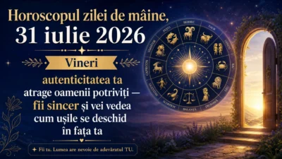 Horoscopul zilei de mâine, 31 iulie 2026. Vineri, autenticitatea ta atrage oamenii potriviți — fii sincer și vei vedea cum ușile se deschid în fața ta