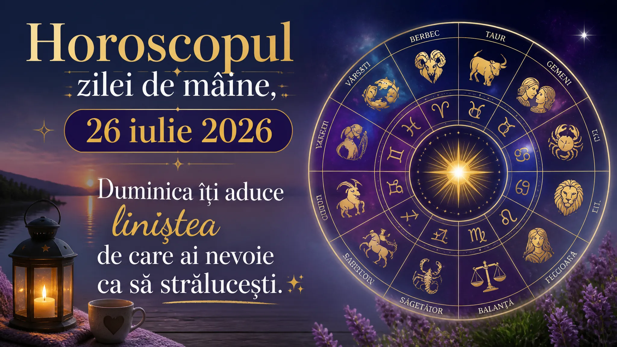 Horoscopul zilei de mâine, 26 iulie 2026. Duminica îți aduce liniștea de care ai nevoie ca să strălucești