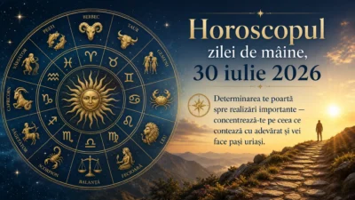 Horoscopul zilei de mâine, 30 iulie 2026. Determinarea te poartă spre realizări importante — concentrează-te pe ceea ce contează cu adevărat și vei face pași uriași