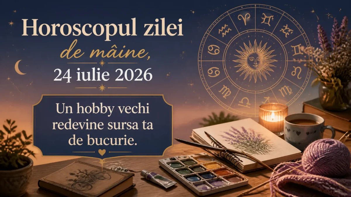 Horoscopul zilei de mâine, 24 iulie 2026. Un hobby vechi redevine sursa ta de bucurie