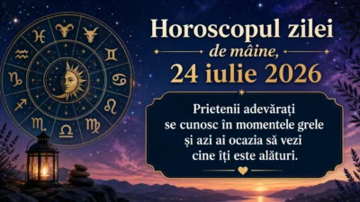 Horoscopul zilei de mâine, 24 iulie 2026. Prietenii adevărați se cunosc în momentele grele și azi ai ocazia să vezi cine îți este alături