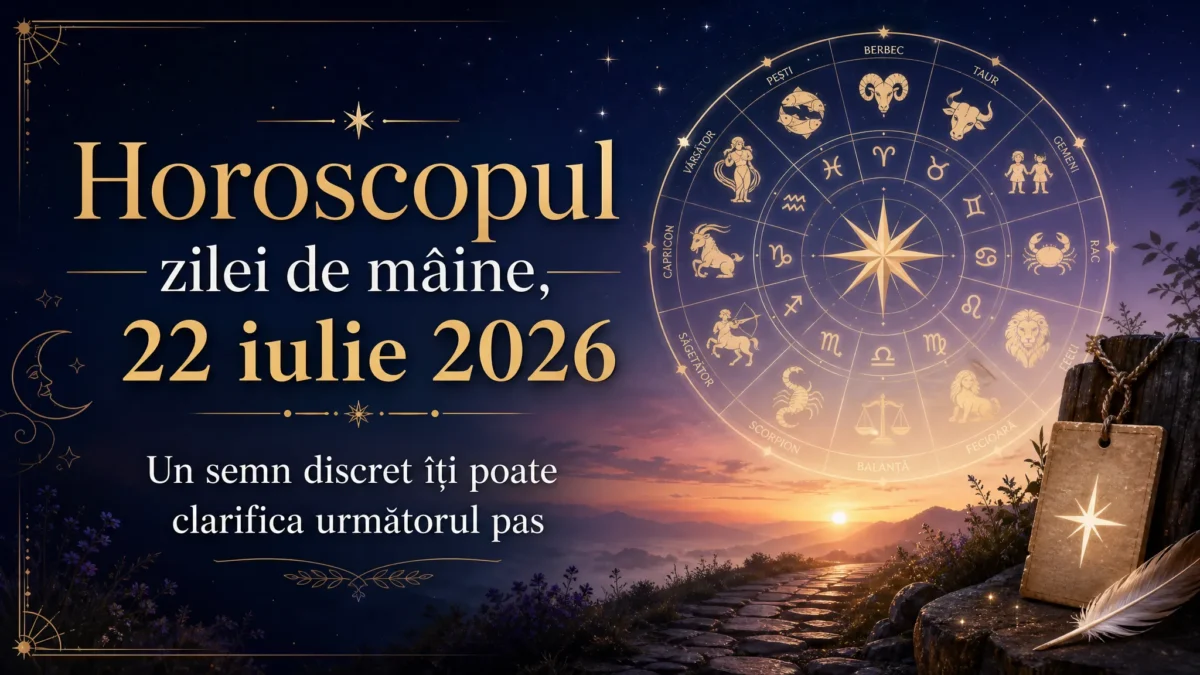 Horoscopul zilei de mâine, 22 iulie 2026. Un semn discret îți poate clarifica următorul pas