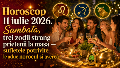 Horoscop 11 iulie 2026. Sambata, trei zodii strang PRIETENII la masa  sufletele POTRIVITE le aduc NOROCUL SI AVEREA