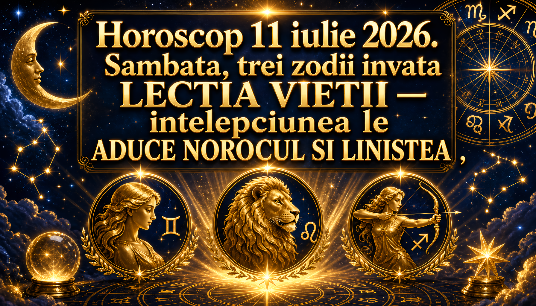 Horoscop 11 iulie 2026. Sambata, trei zodii invata LECTIA VIETII  intelepciunea le ADUCE NOROCUL SI LINISTEA
