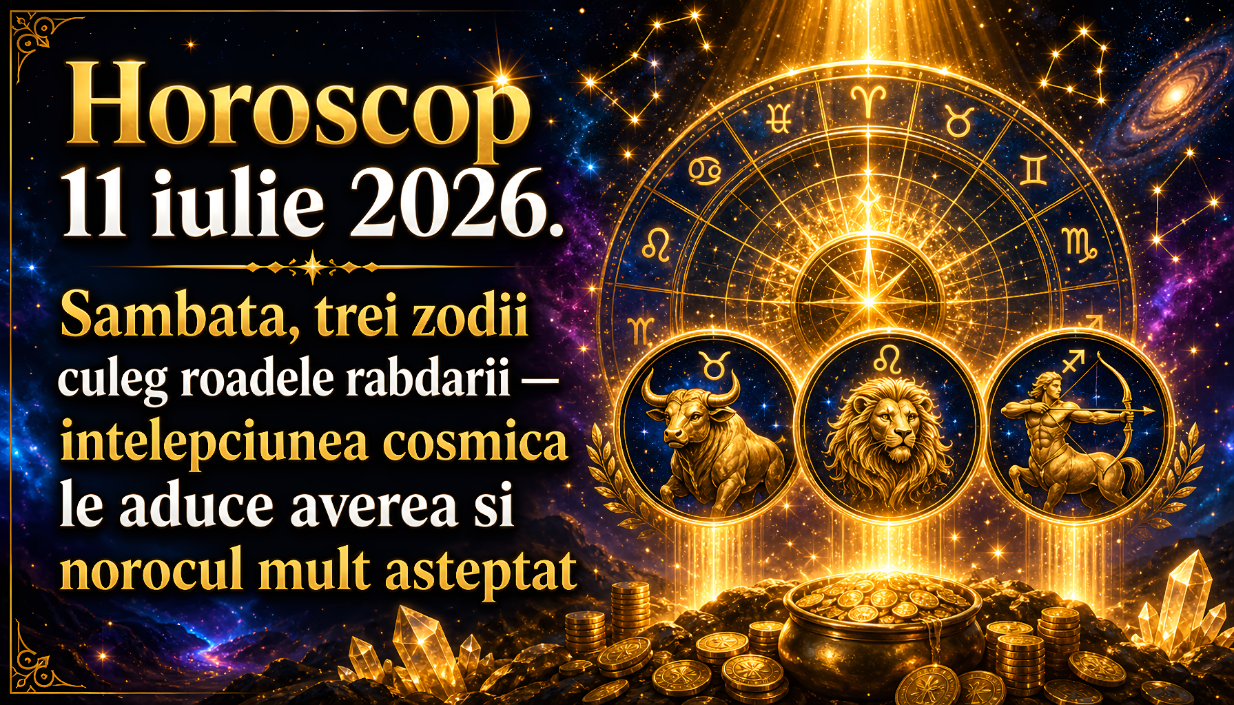 Horoscop 11 iulie 2026. Sâmbătă, trei zodii culeg roadele răbdării  înțelepciunea cosmică le aduce averea și norocul mult așteptat