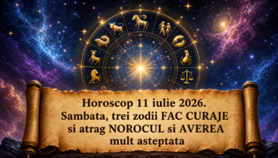 Horoscop 11 iulie 2026. Sambata, trei zodii FAC CURAJE si atrag NOROCUL si AVEREA mult asteptata