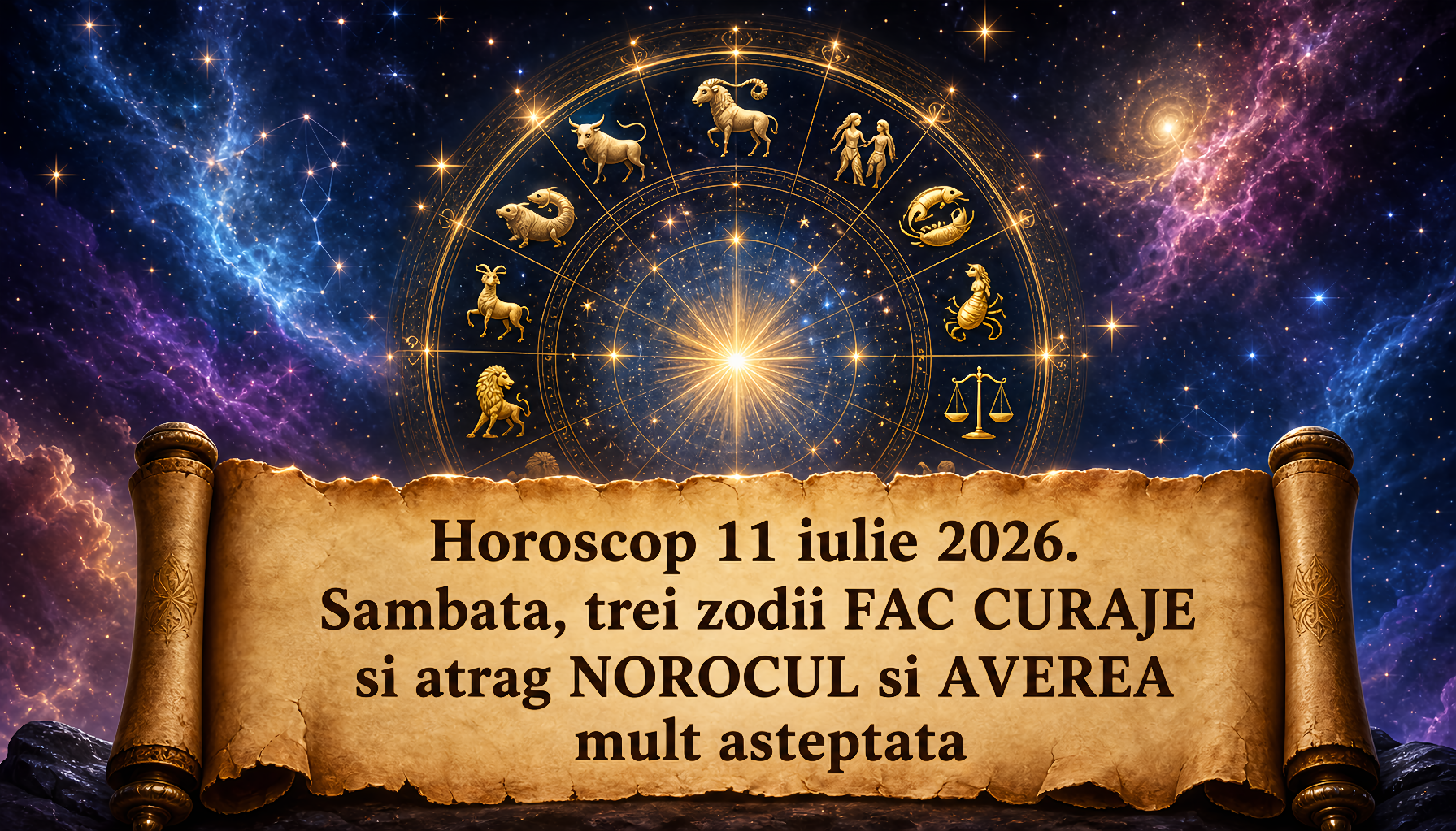 Horoscop 11 iulie 2026. Sambata, trei zodii FAC CURAJE si atrag NOROCUL si AVEREA mult asteptata
